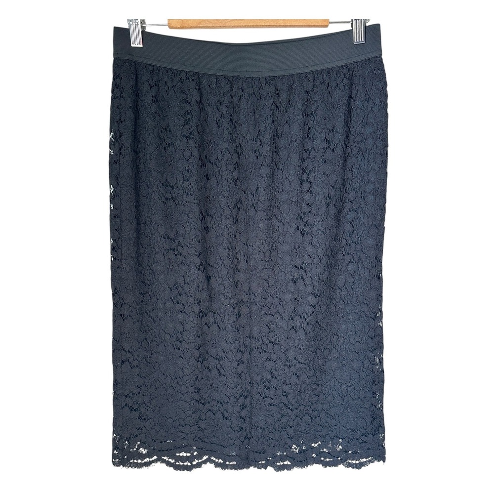 Worthington Pencil Skirt Black Lace  Office Classic Cocktail Large‎ NWOT